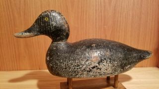 Rare Old 1920 ' s Evans Competitive Grade Bluebill Ladysmith WI Wooden Duck Decoy 3