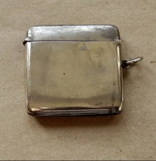 Collectable Antique Silver Vesta Match Box Case Hallmarked Birmingham 1910