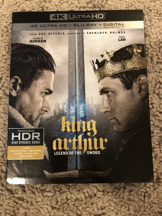 King Arthur: Legend Of The Sword (4k Ultra Hd,  Blu - Ray) With Rare Slip Cover