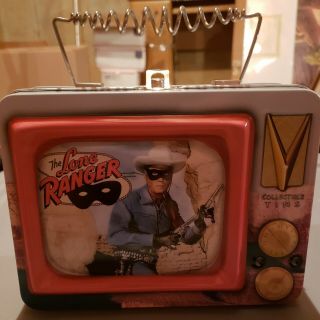 Vintage 90s The Lone Ranger Tv Lunch Box Tin Tote Rare Collector