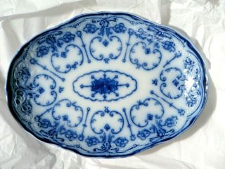 Very Rare Ca.  1891 - 1894 Wharf Pottery,  England " Conway " 11 " Flow Blue Platter