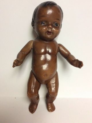 Vintage/antique All Composition Baby Doll Strung 10 " Painted Features