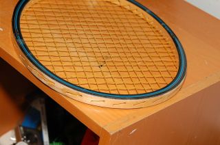RARE Pro Kennex Blue Ace Wood Tennis Racquet with Cover Graphite Inlaid 4 1/4 3