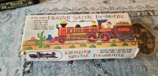 Rare Vintage Battery Operated Mystery Action Frontier 3535 Locomotive Tin Train