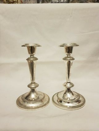 Pair Zinc Silver Plate Candelabra Made In England