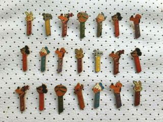 Pez Vintage Pins No Feet Pins Rare Vintage Set From 1970s With Disney Characters
