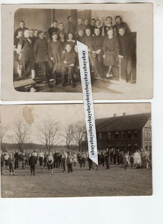 1921 School House Boys Girls Latvia Latvija Latvian Vintage Antique Photos
