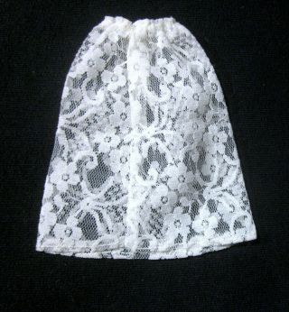 Vintage Barbie Doll Clothes Clone Doll White Lace Under Skirt - 2