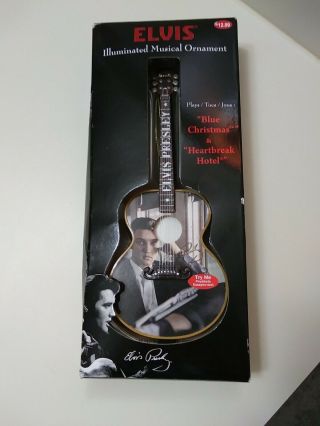 Elvis Presley Illuminated Musical Guitar Ornament.  Rare