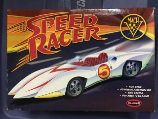 Speed Racer Mach V 1:25 Scale Plastic Model Kit Skill Level 2 Partial Built