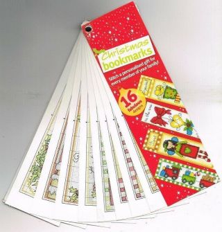 16 Christmas Bookmarks - Cross Stitch Booklet Very Rare