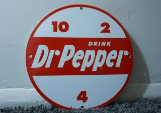 Vintage Dr Pepper Porcelain Sign Gas Station Oil Soda Pop General Store Rare