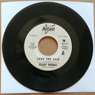 Buddy Merrill Love 45 7 " Obscure Rare Jazz Pop Vinyl Dj Promo 1968