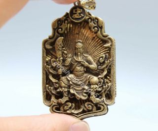 6.  5 Cm Chinese Bronze Dragon Guan Gong Guan Yu Yunchang War God Warrior Pendant