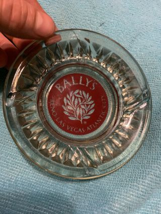 Vintage Glass Ashtray Bally’s Casino Reno Las Vegas Atlantic City Rare
