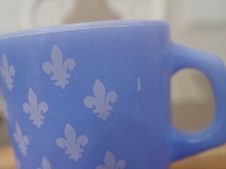 Rare Fire - King Baby Blue Fleur D ' Lis Pattern Stacking Coffee Mug 2