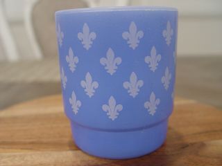 Rare Fire - King Baby Blue Fleur D ' Lis Pattern Stacking Coffee Mug 3