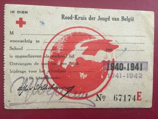 Rare Carte De Membre De La Crjb - (époque Occupation Allemande) 1940 1944