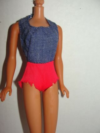 Vintage Busy Hands Barbie 3311 Denim Pink Halter Top Bodysuit