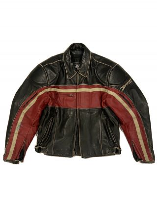 Joe Rocket Motorcyle Jacket Leather Black Mens Sz Medium Vintage Rare