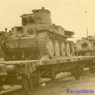 Rare German Pzkw.  38 (t) Panzer Tanks On Railway Cars; Poland 1939