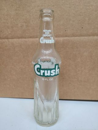 Vintage Antique Orange Crush Soda Pop Bottle Clear Evanston Illinois 10 Oz.  (c)