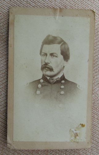 Antique Cdv Photo Portrait Of Civil War General George Mcclellan