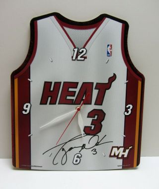 Rare Auto - Dwyane Wade Signed Autographed - Miami Heat - Nba Jersey Wall Clock