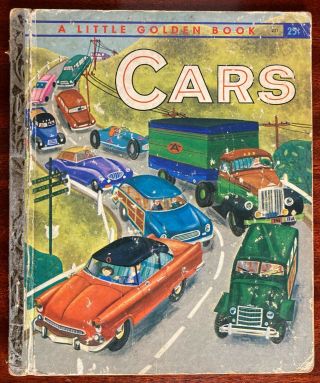 Rare Old Vintage Little Golden Book Cars (a) First Edition 1956