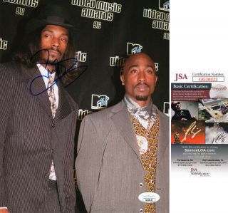Snoop Dogg Signed Jsa Rare 8x10 Photo Autographed.  With/ Tupac Shakur 2pac