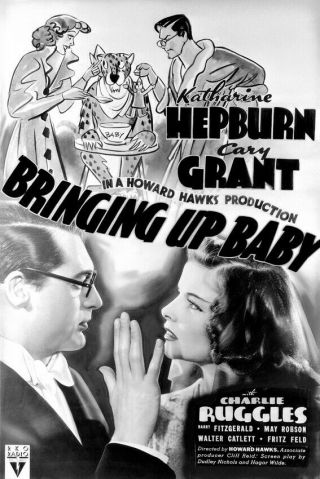 Bringing Up Baby Cary Grant Katharine Hepburn Rare Poster Art 8x10 Photo