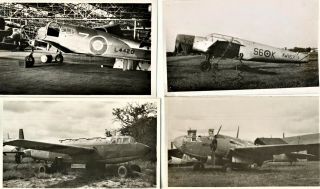 Four Very Rare Photographs Of Incomplete Raf Aircraft