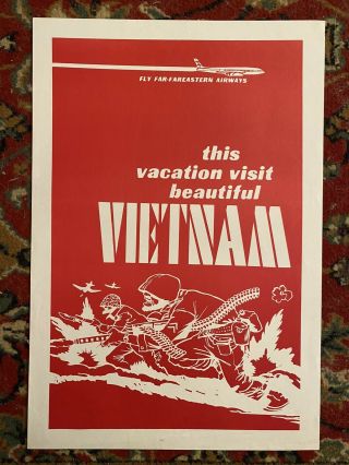 This Vacation Visit Vietnam 1967 Anti War Protest Poster Rare
