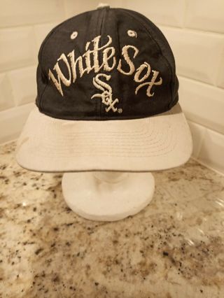 Vintage 90s Mlb Chicago White Sox Snapback Hat Eds West Baseball Rare Signatures