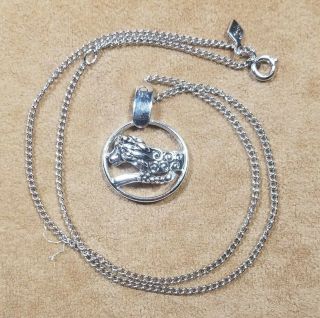 Vintage Sarah Coventry Zodiac Leo Lion Necklace Silvertone
