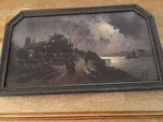 Vintage,  Very Rare,  J.  W.  Gozzard Silvery Moonlight,  Canvas,  Signed