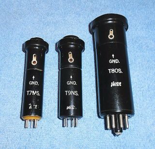 Rare Set Of 3 Vector Brand Vacuum Tall Tube Test Socket Adapters 3 Sizes -