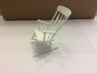 Dollhouse Miniatures,  Rocking Chair - White,  Unbranded 1:12 Scale