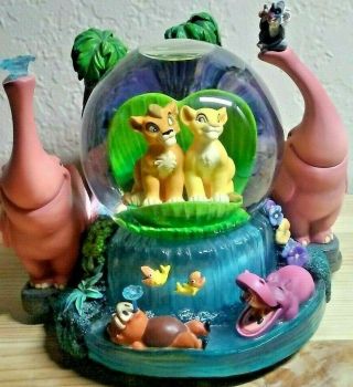 Rare Authentic Disney Lion King Musical Snow Globe Plays " Upendi " Collectible
