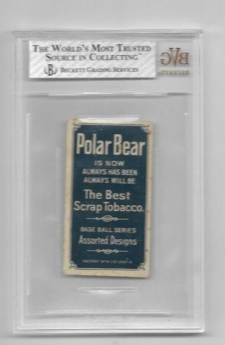 Rare 1909 - 11 T206 Charlie Rhodes Polar Bear Back St.  Louis beckett 2 GD 2