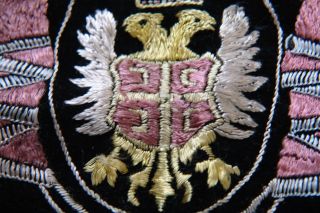 Rare Flag Kingdom Of Serbia Gold Embroidery Handcraft Chetnik Antique