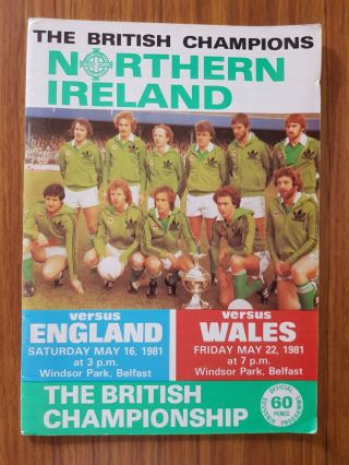Rare Northern Ireland V England & Wales 16th & 22nd May 1981