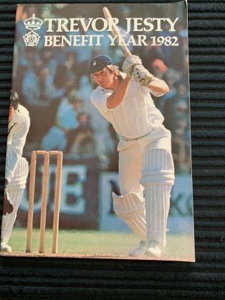 Trevor Jesty Cricketer Signed Benefit Year 1982 Programme Very Very Rare L@@k