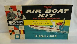 Rare Circa Early 1960`s Ungar Motorized Air Speed Boat Unbuilt Model Kit