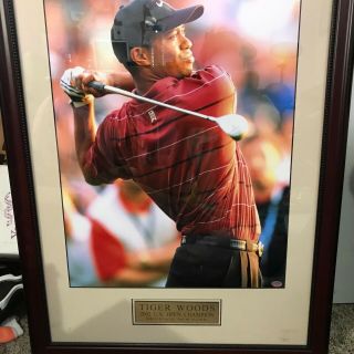 Tiger Woods 2002 Us Open Champion Bethpage,  York 22x28 Photo Framed Rare