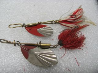 2 Vintage Spinners,  1 Is A Pflueger Fluted Bait 3,  The Other An Unmarked 4 1/2