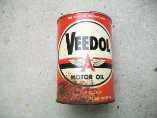 Antique Vintage Rare Quart Of Veedol Premium Quality Motor Oil 20w.