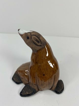 Vintage Casals Peru Hand Made Pottery Clay Sea Lion Rare Figurine 2