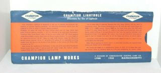 Rare Vintage 1950 Champion Lamp,  Lynn,  Ma - Light Rule - Calculate Lighting