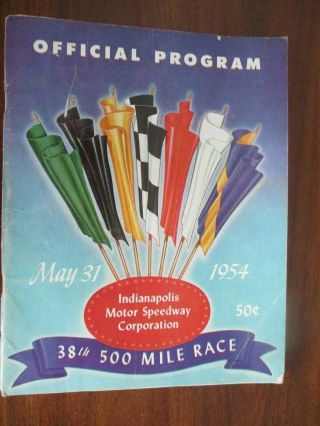 1954 Indy 500 Race Program Rare Indianapolis Auto Racing